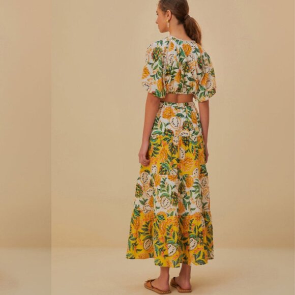 Brand New Farm Rio Mixed Biriba Maxi Skirt - Picture 2 of 12